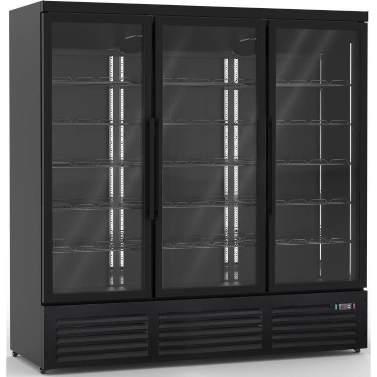 Commercial Display Refrigerator with Triple Glass door 1530 litres Black - CEKXG1880BLACK