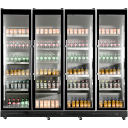 Commercial Display Refrigerator Four Glass Door 1650 litres Black - CEKXG2240BLACK