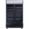 Commercial Bottle cooler Upright 930 litres Ventilated cooling Twin hinged doors Black Canopy light - CELG1000BFMBLACK