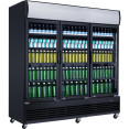 Commercial Bottle cooler 1300 litres Ventilated cooling 3 hinged doors Black - CELG1300BFBLACK