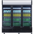 Commercial Bottle cooler 1300 litres Ventilated cooling 3 hinged doors Black - CELG1300BFBLACK
