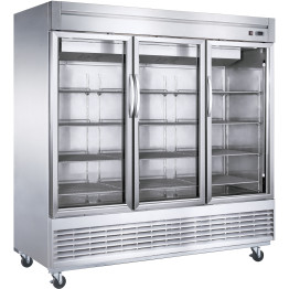 1800lt Commercial Upright Refrigerator Triple Glass Door Stainless Steel - CED83RGS3