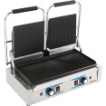 Heavy Duty Twin Panini Contact grill Dual Zone 3.6kW Ribbed - CEMLP813