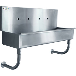 Multi-Station Hand Sink for 2 faucets Back splash Stainless steel - CEMSHS1748