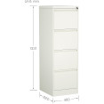 B GRADE Professional Filing Cabinet 4 drawer 460x620x1330mm White - MXDC3WHITE B GRADE