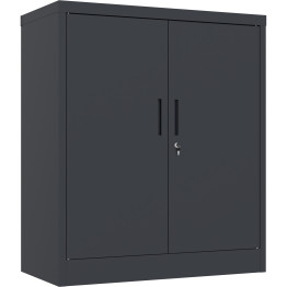 Professional Metal Storage Cabinet 2 doors 900x400x1200mm Lock 3 adjustable shelves Black - CEMXFC13BLACK