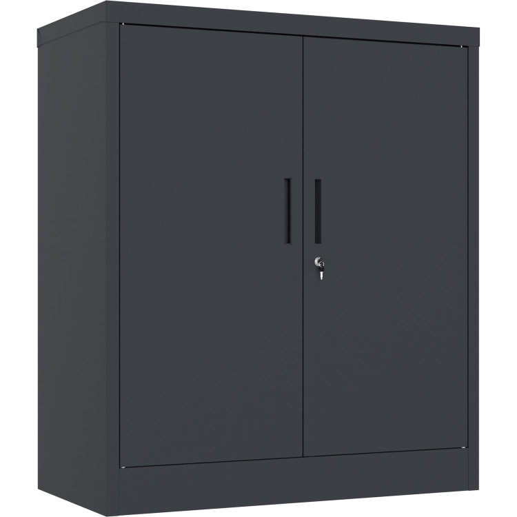 Professional Metal Storage Cabinet 2 doors 900x400x1200mm Lock 3 adjustable shelves Black - CEMXFC13BLACK