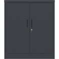 Professional Metal Storage Cabinet 2 doors 900x400x1200mm Lock 3 adjustable shelves Black - CEMXFC13BLACK
