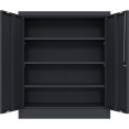 Professional Metal Storage Cabinet 2 doors 900x400x1200mm Lock 3 adjustable shelves Black - CEMXFC13BLACK
