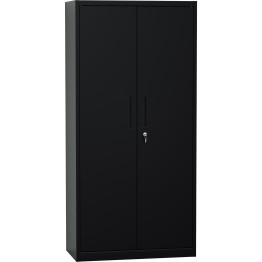 Professional Metal Storage Cabinet 2 doors 900x400x1800mm Lock 4 adjustable shelves Black - CEMXFC14BLACK
