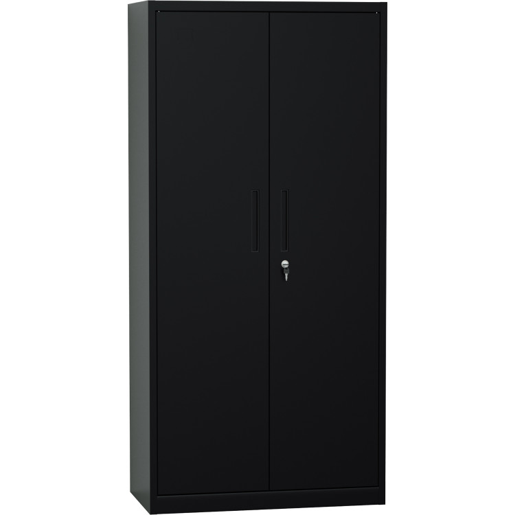 Professional Metal Storage Cabinet 2 doors 900x400x1800mm Lock 4 adjustable shelves Black - CEMXFC14BLACK