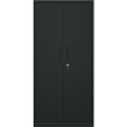 Professional Metal Storage Cabinet 2 doors 900x400x1800mm Lock 4 adjustable shelves Black - CEMXFC14BLACK