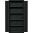 Professional Metal Storage Cabinet 2 doors 900x400x1800mm Lock 4 adjustable shelves Black - CEMXFC14BLACK