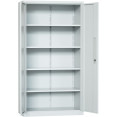 Professional Metal Storage Cabinet 2 doors 900x400x1800mm Lock 4 adjustable shelves Light Grey - CEMXFC14LIGHTGREY