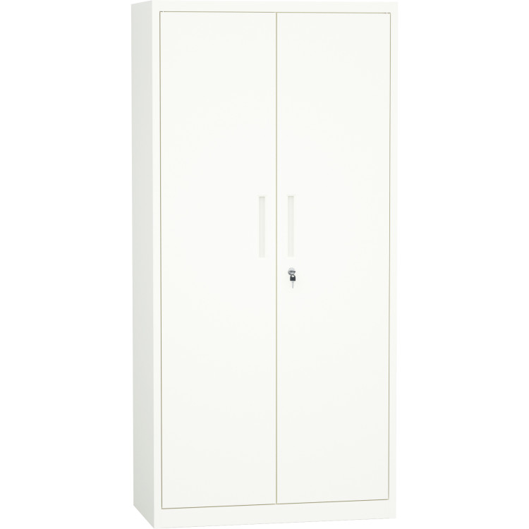 Professional Metal Storage Cabinet 2 doors 900x400x1800mm Lock 4 adjustable shelves White - CEMXFC14WHITE