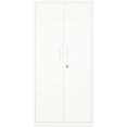 Professional Metal Storage Cabinet 2 doors 900x400x1800mm Lock 4 adjustable shelves White - CEMXFC14WHITE