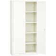 Professional Metal Storage Cabinet 2 doors 900x400x1800mm Lock 4 adjustable shelves White - CEMXFC14WHITE