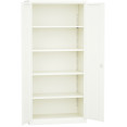 Professional Metal Storage Cabinet 2 doors 900x400x1800mm Lock 4 adjustable shelves White - CEMXFC14WHITE