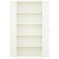 Professional Metal Storage Cabinet 2 doors 900x400x1800mm Lock 4 adjustable shelves White - CEMXFC14WHITE
