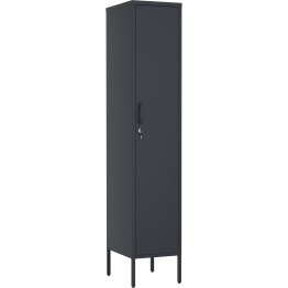 Professional Metal Storage Cabinet 1 Door 350x460x1830mm 3 adjustable shelves Black - CEMXHSC003BLACK