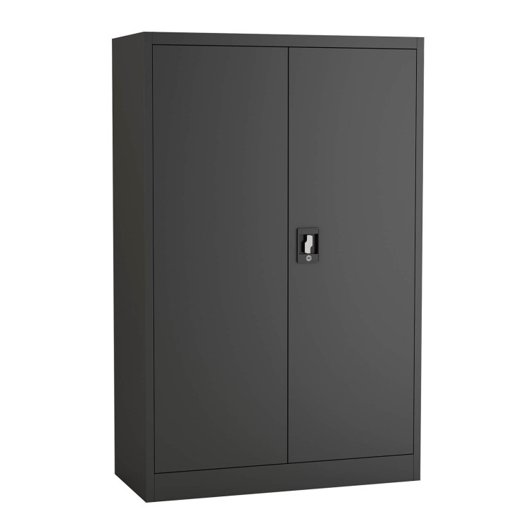 Commercial Metal Black Storage Cabinet 2 Shelves 2 Door Lockable 900x400x1400mm - CEMYOC05BLACK