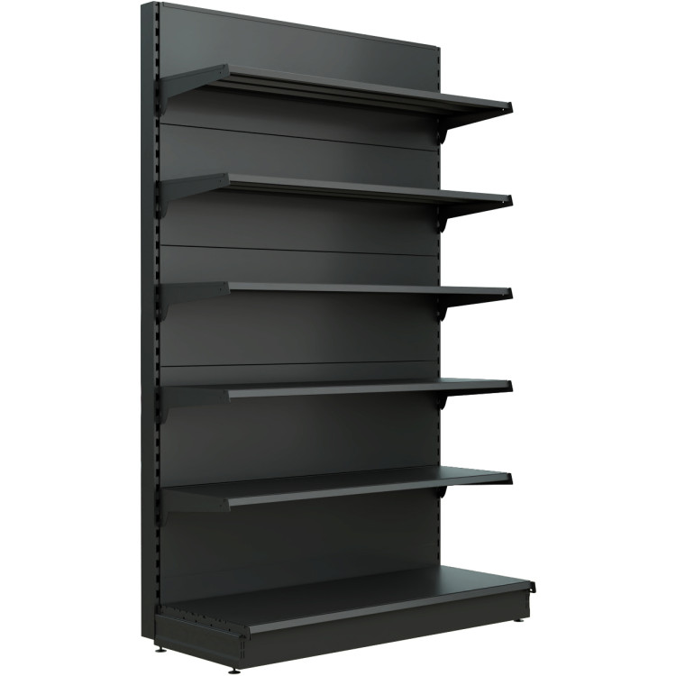 Retail Wall Shelving Starter Unit Black- CENSREU11BLACK125START