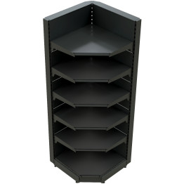 Retail Wall Shelving Corner Unit Black - CENSREU11BLACKCORNER