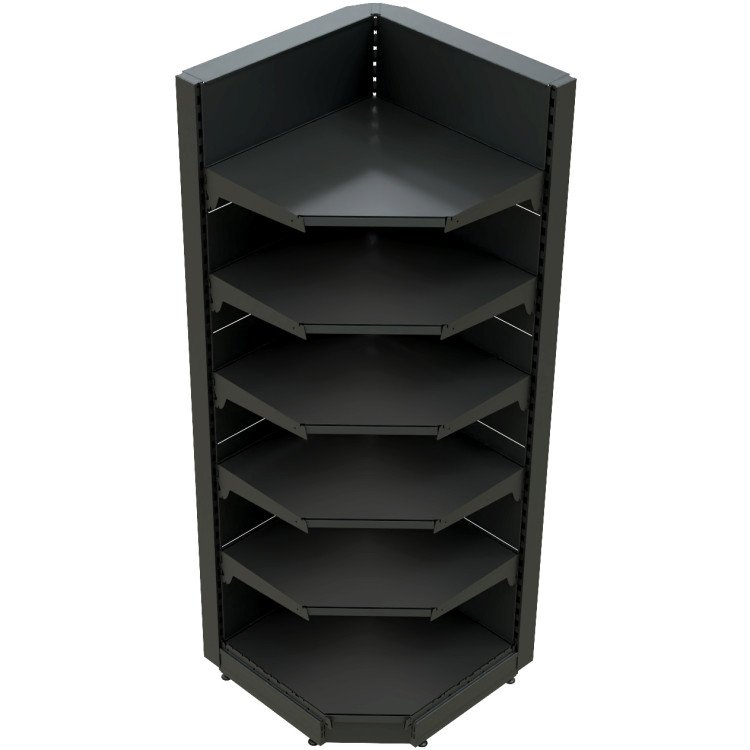 Retail Wall Shelving Corner Unit Black - CENSREU11BLACKCORNER