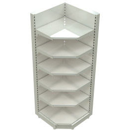 Retail Wall Shelving Corner Unit White - CENSREU11WHITECORNER