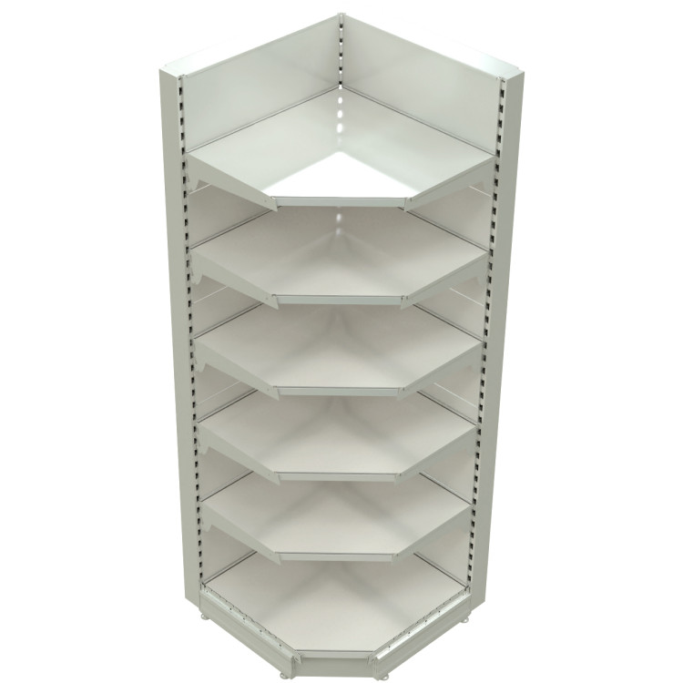 Retail Wall Shelving Corner Unit White - CENSREU11WHITECORNER