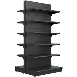 Retail Gondola Shelving Unit Black- CENSREU12BLACKDOUBLE
