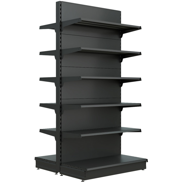 Retail Gondola Shelving Unit Black- CENSREU12BLACKDOUBLE