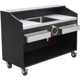 Commercial Portable Bar Stainless Steel & Black 1550x600x1100mm - CEPB2461BLM