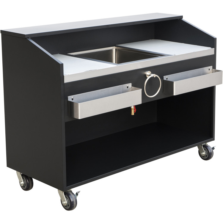 Commercial Portable Bar Stainless Steel & Black 1550x600x1100mm - CEPB2461BLM