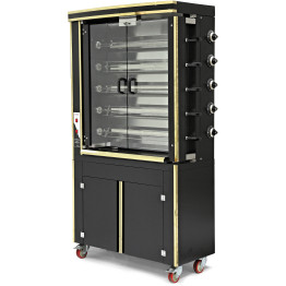 Commercial Chicken Rotisserie Oven with Neutral Cabinet Electric 5 Spit 30 Chickens - CEPLS5EE