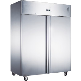 1200lt Commercial Freezer Stainless steel Upright cabinet Twin door Ventilated cooling - CEF1200V