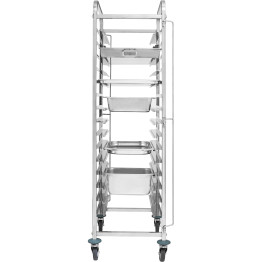 Rack/Tray/Pan Trolley Stainless steel Gastronorm 2 in 1 for GN1/1 and 60x40 Pans 15 tier - CERT2N115