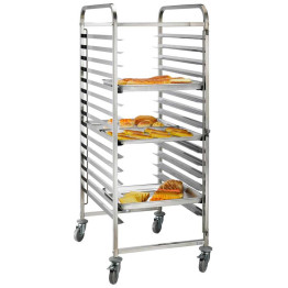 Rack/Tray/Pan Trolley Stainless steel for 30 x 600x400mm sheet pan 15 tier - CERT6430
