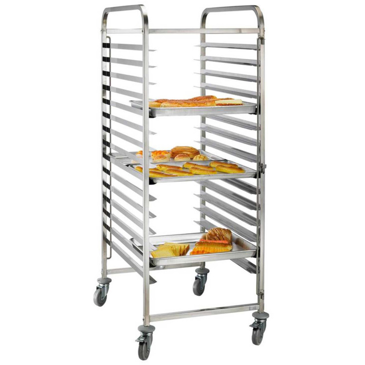 Rack/Tray/Pan Trolley Stainless steel for 30 x 600x400mm sheet pan 15 tier - CERT6430