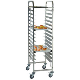 Rack/Tray/Pan Trolley Stainless steel for 660x460mm sheet pan 15 tier - CERT7515