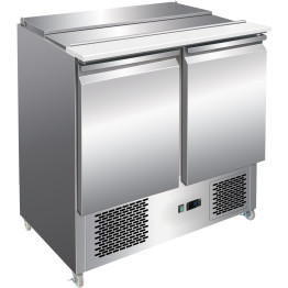 2 Door Saladette Counter Fridge with chopping board 240L - CETHS900