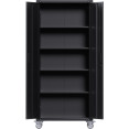 Professional Black 2 Door Lockable Steel Tool Cabinet with 4 Adjustable Shelves 800x420x1830mm - CESART216