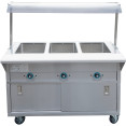 Mobile Bain marie with Cupboard & Sneeze guards 3xGN1/1 - CEEST3SWCBSD-SASG1648