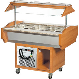 Refrigerated Salad Bar 3xGN1/1 Walnut - CESBM3C