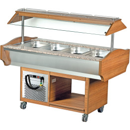 Refrigerated Salad Bar 4xGN1/1 Walnut - CESBM4C