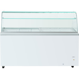 Commercial Display Chest freezer Curved Sliding glass lid with Glass Canopy 453 litres - SD551S-SD551SGLASSTOP