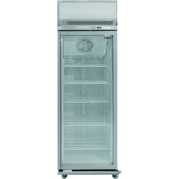 Commercial Display Freezer Upright 500 litres Hinged glass door LED canopy Grey - CESDM500