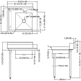 Commercial Stainless steel Pass Through Dishwasher Table with Sink Left 914mm Width - CESDT36L