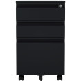 Professional Mobile Filing & Storage Cabinet 3 drawer 390x500x650mm Black - CESEMC1BLACK