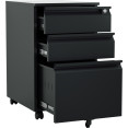 Professional Mobile Filing & Storage Cabinet 3 drawer 390x500x650mm Black - CESEMC1BLACK